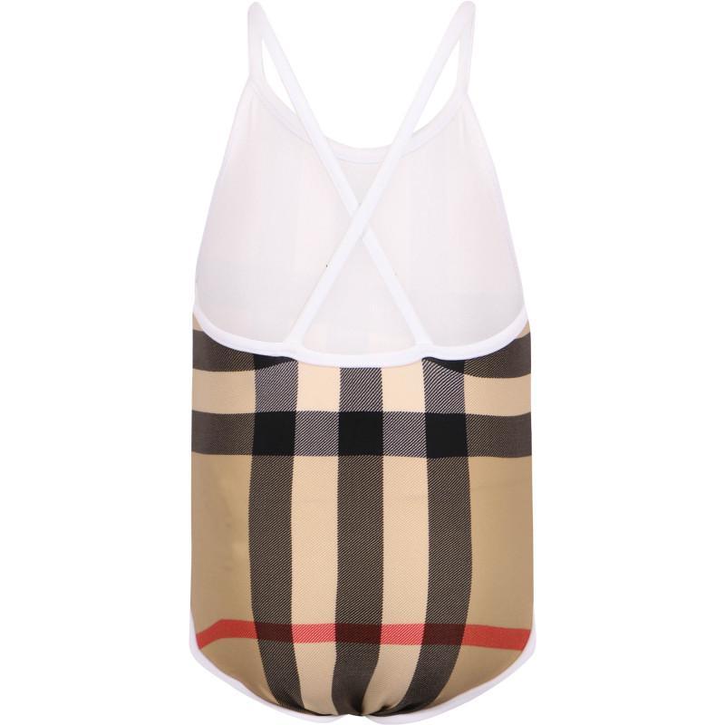 商品Burberry|Iconic checkers one piece swimsuit in beige,价格¥1890,第4张图片详细描述