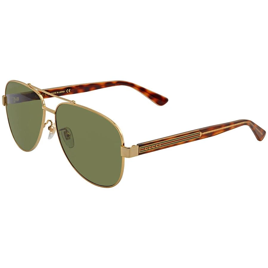 商品Gucci|Green Pilot Men's Sunglasses GG0528S 009 63,价格¥1757,第2张图片详细描述