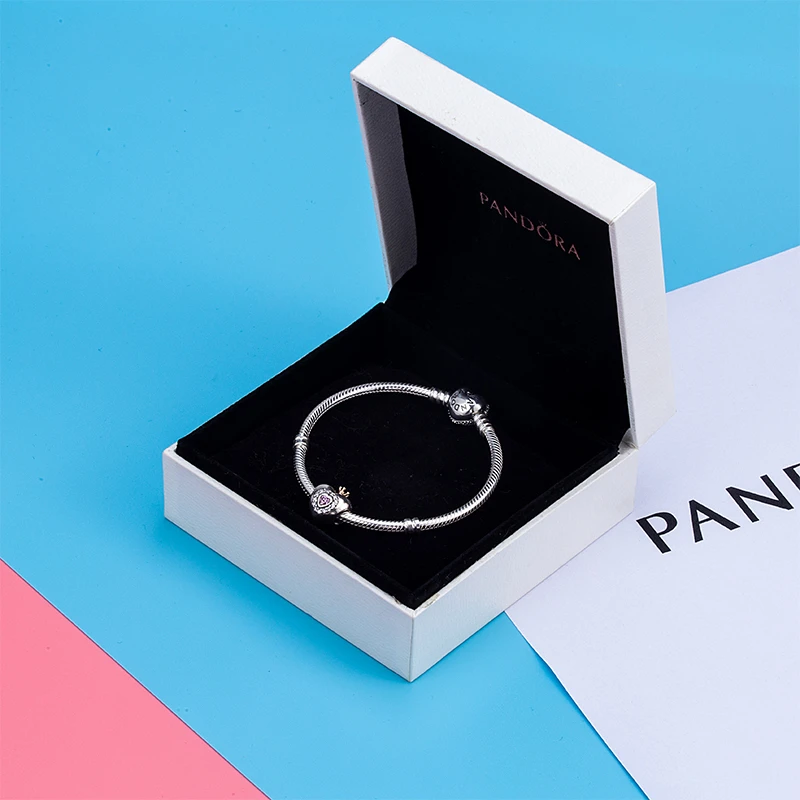 PANDORA  女士浪漫粉色爱心串珠925银手链 PAND00122 商品