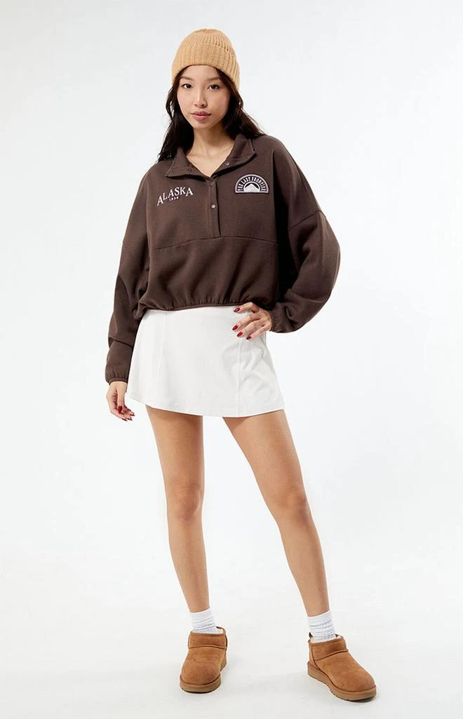 商品PacSun|Alaska Half Snap Cropped Sweatshirt,价格¥216,第3张图片详细描述