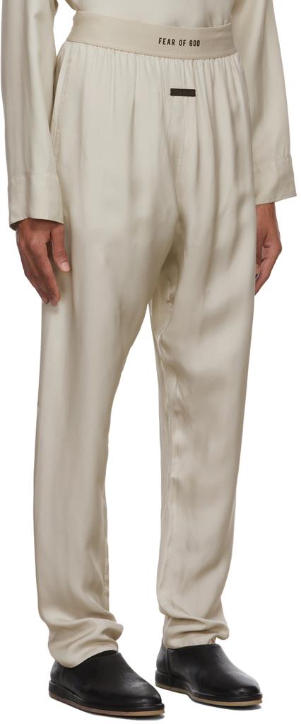 Beige Silk Lounge Pants商品第2张图片规格展示
