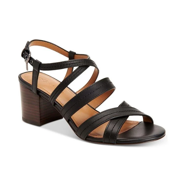 商品Coach|Terri Strappy Block-Heel Sandals,价格¥432,第1张图片