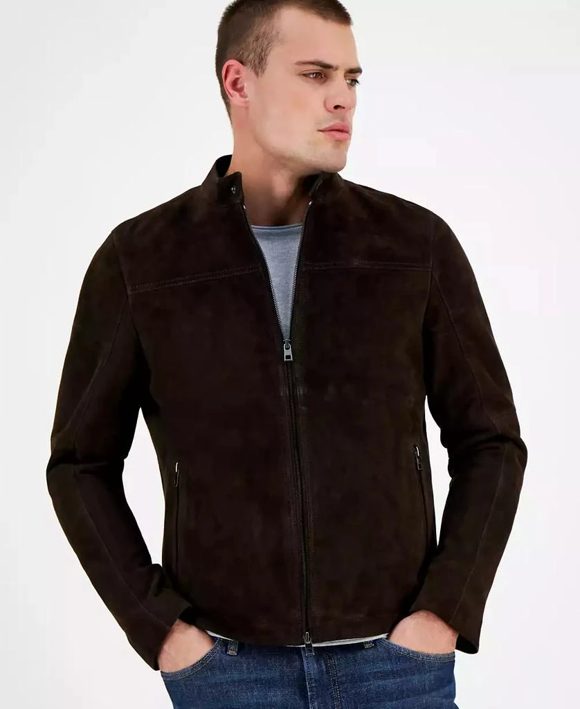 商品Michael Kors|Men's Suede Racer Jacket, Created for Macy's,价格¥2603,第4张图片详细描述