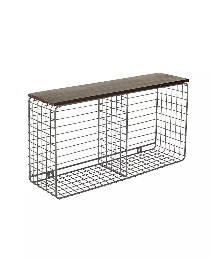 Vintage-like Living Wall Mount Cube Hook Station with Wood Shelf 商品