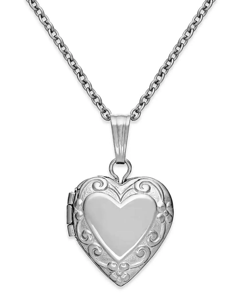商品Macy's|Children's Embossed Heart Locket in Sterling Silver,价格¥413,第1张图片