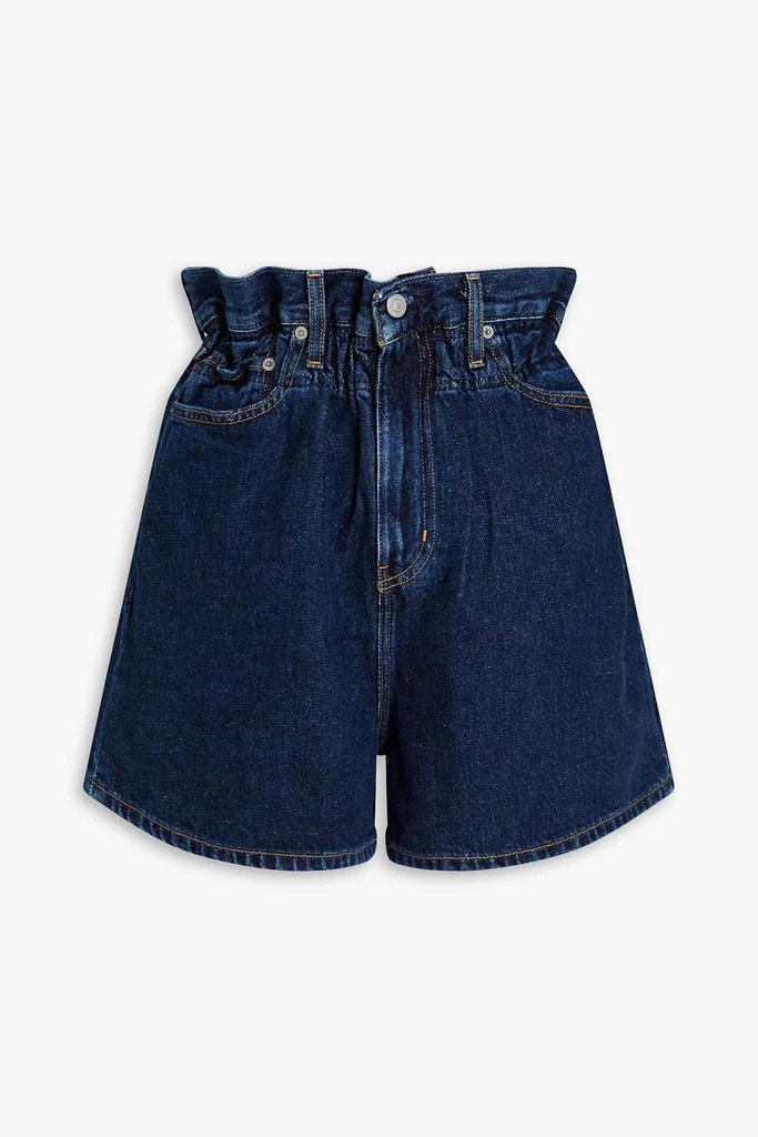 商品Ganni|Ruffled-trimmed denim shorts,价格¥910,第1张图片