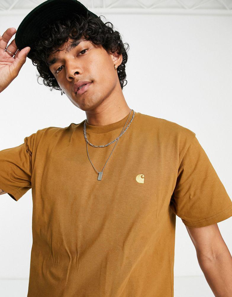 商品Carhartt WIP|Carhartt WIP chase t-shirt in brown,价格¥306,第1张图片