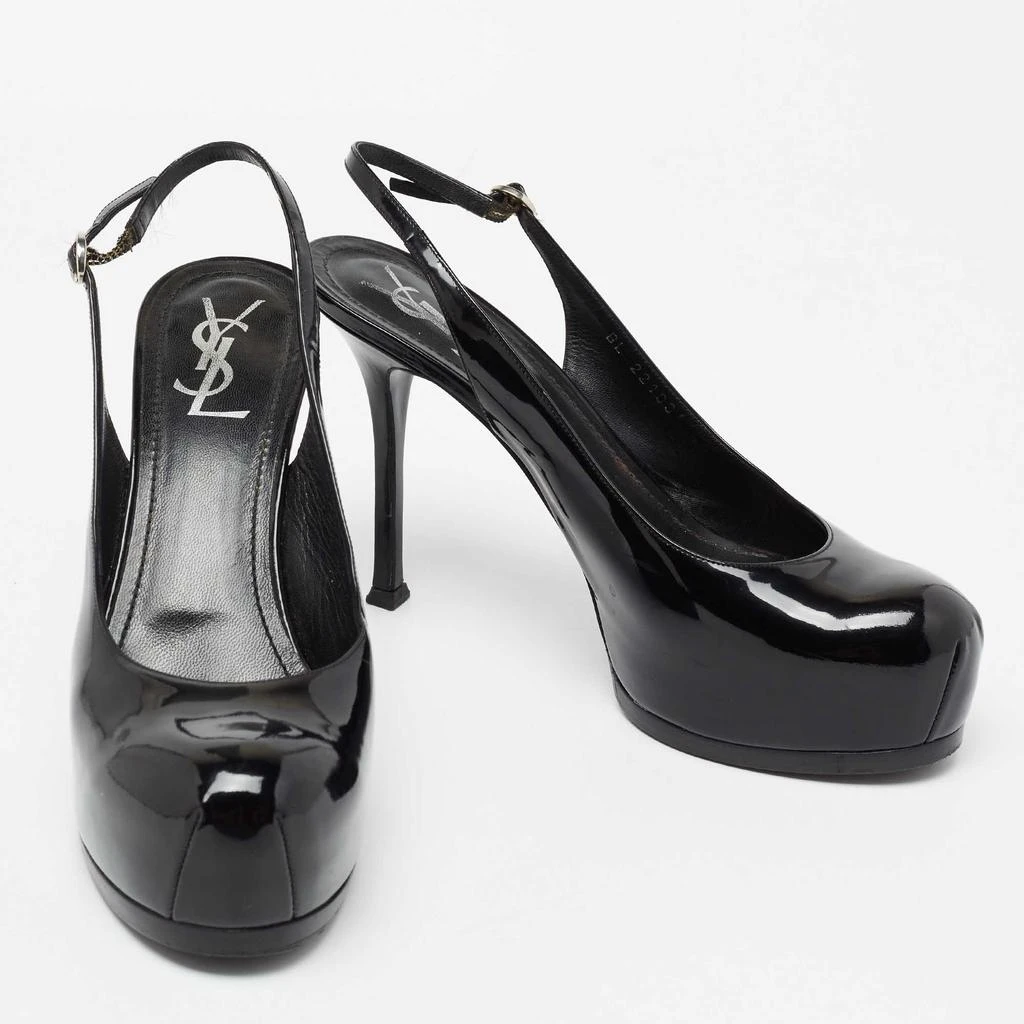 商品[二手商品] Yves Saint Laurent|Yves Saint Laurent Black Patent Leather Tribtoo Slingback  Pumps Size 40,价格¥1517,第4张图片详细描述