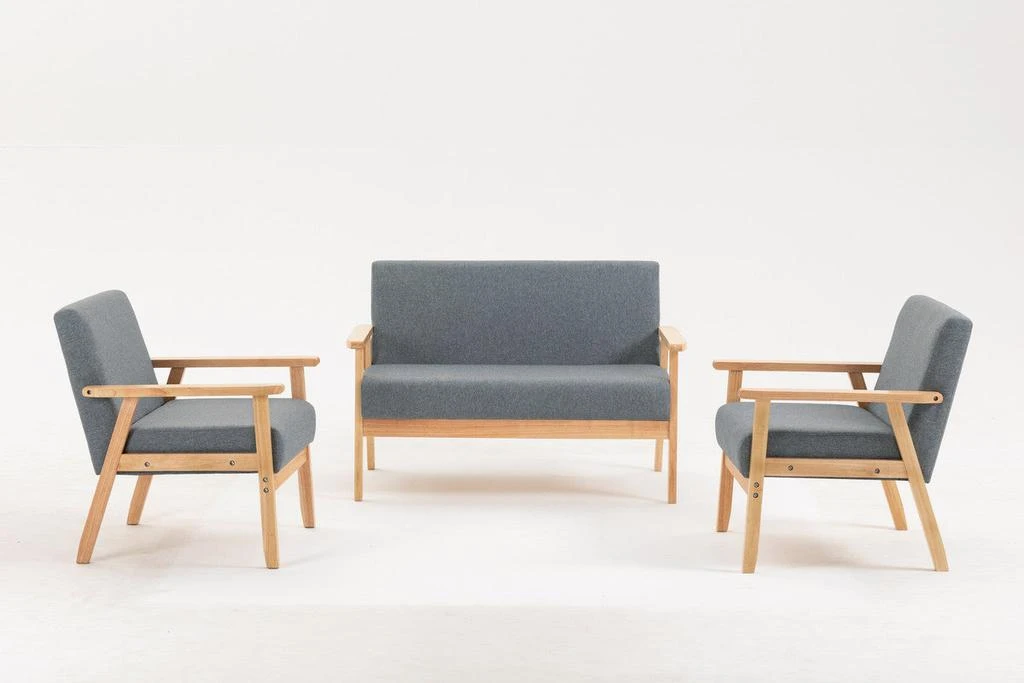 商品Streamdale Furniture|Streamdale Bahamas Loveseat And 2 Chair Living Room Set,价格¥4813,第1张图片