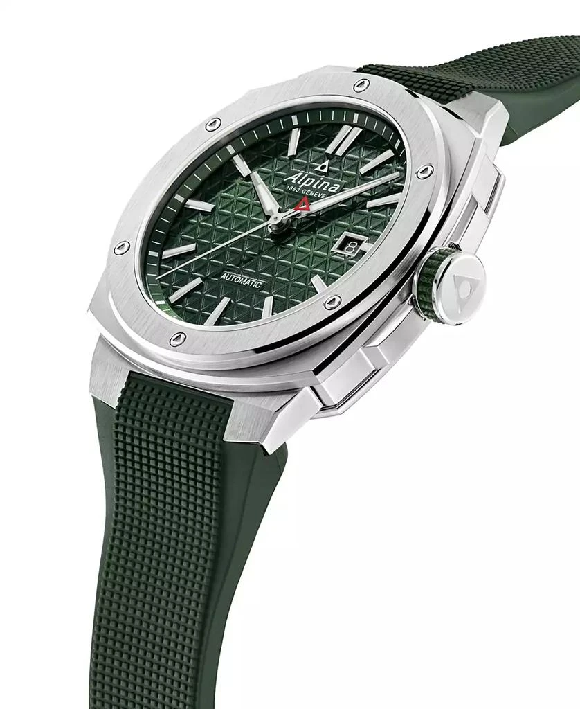 商品Alpina|Men's Swiss Automatic Alpiner Green Rubber Strap Watch 41mm,价格¥14161,第2张图片详细描述