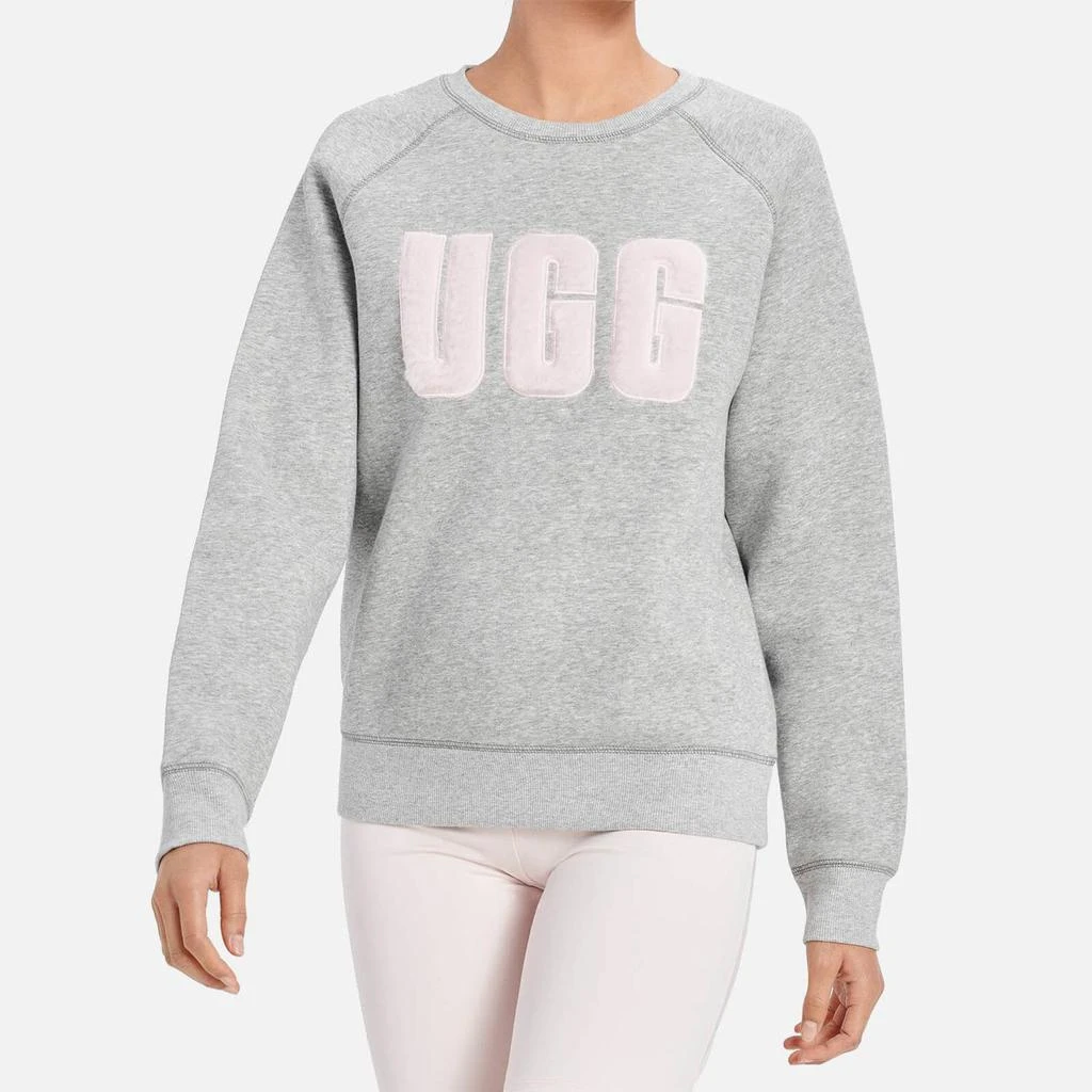 商品UGG|UGG Women's Madeline Fuzzy Logo Crewneck Sweatshirt - Grey/Sonora,价格¥534,第1张图片