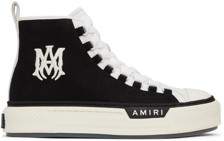 商品AMIRI|Black & White M.A. Court High Sneakers,价格¥4534,第1张图片
