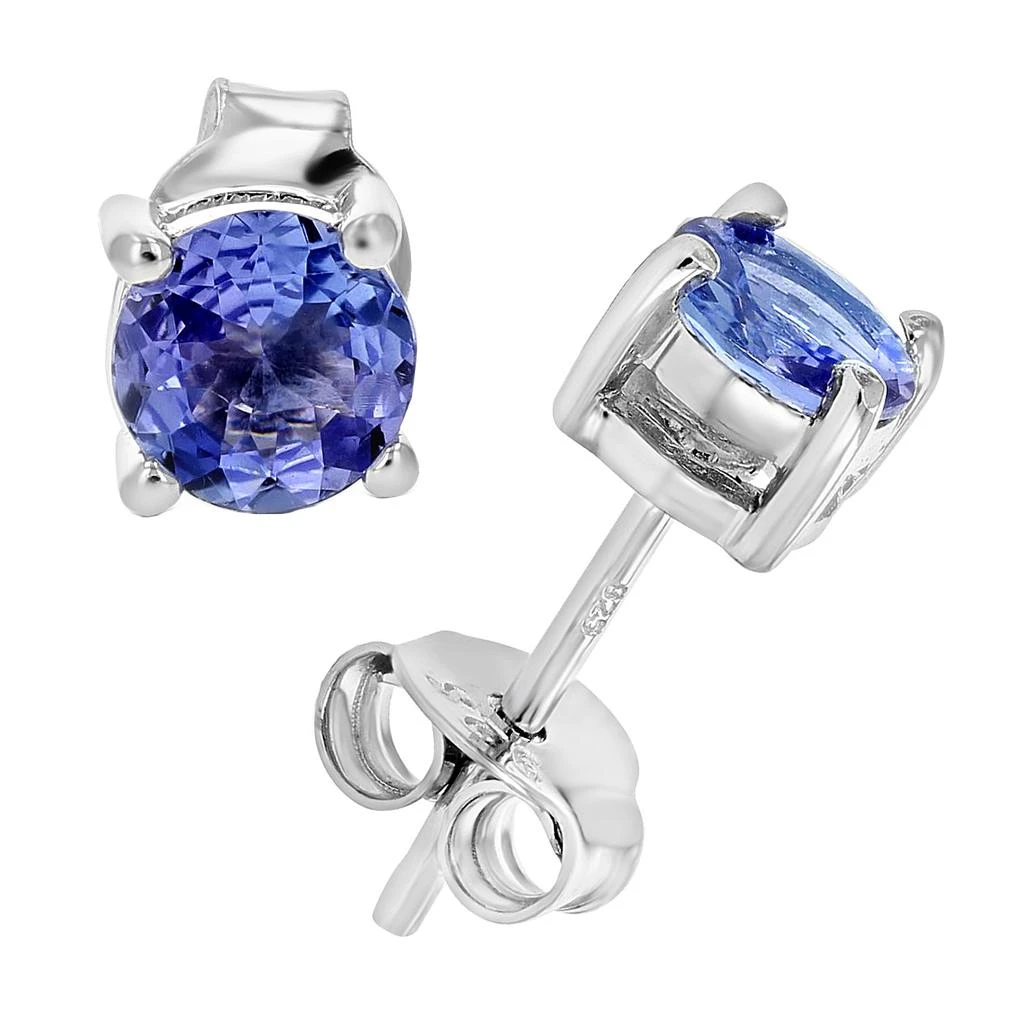 商品Vir Jewels|3/4 cttw Tanzanite Earrings .925 Sterling Silver Rhodium Round Prong Set,价格¥477,第1张图片