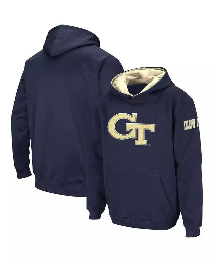 商品Colosseum|Big Boys Navy Georgia Tech Yellow Jackets Big Logo Pullover Hoodie,价格¥225,第1张图片