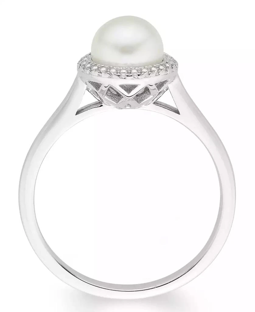 商品Macy's|Cultured Freshwater Pearl (7 mm) Diamond Accent Ring in Sterling Silver,价格¥598,第2张图片详细描述