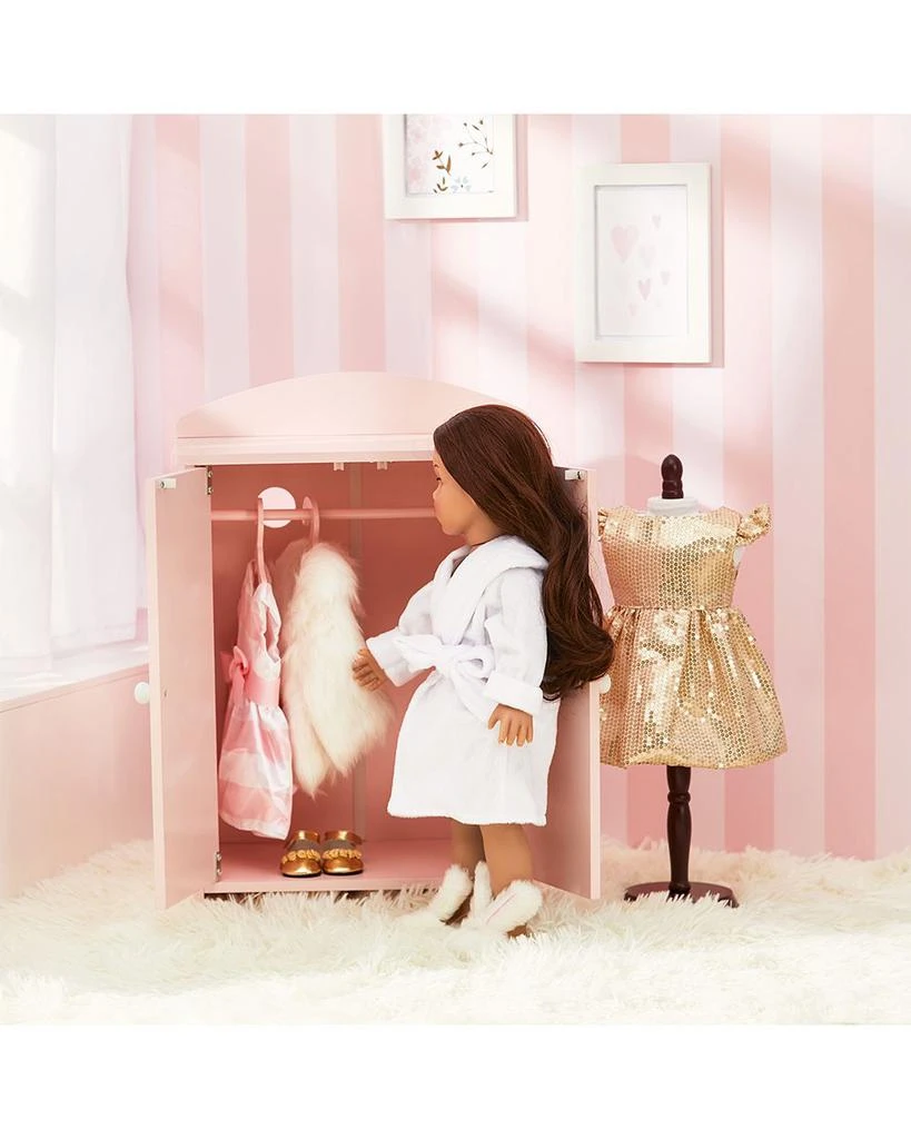 Sophia's by Kids Aurora Princess 18" Doll Pink Plaid Closet with Bathrobe & Slipper Pink/White - Ages 3-7 商品