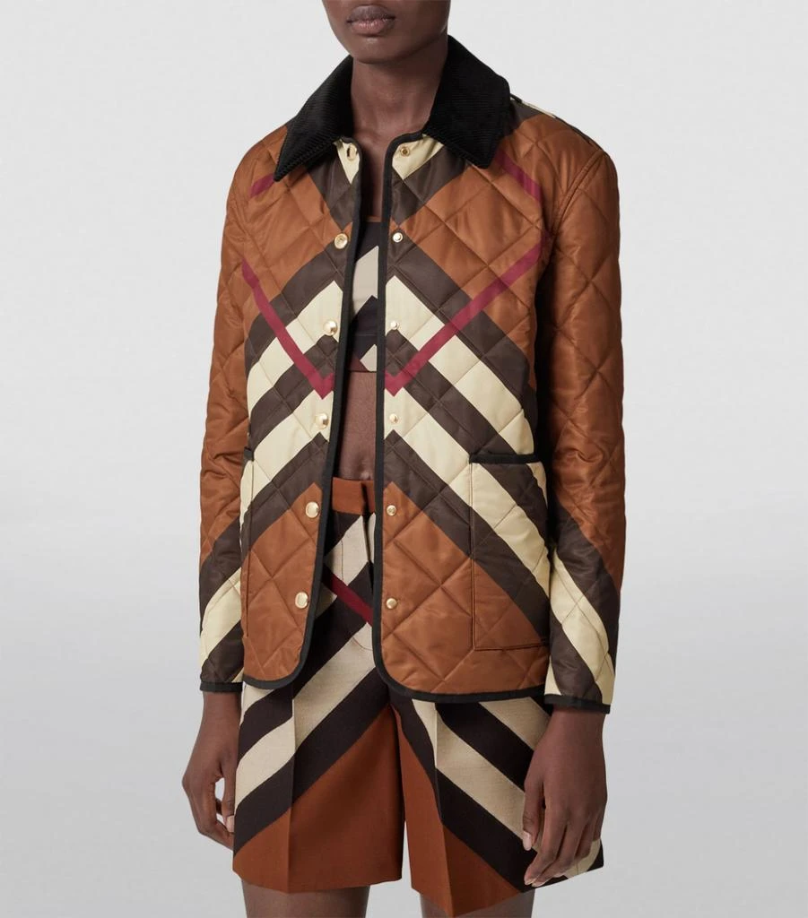 商品Burberry|Chevron Check Quilted Jacket,价格¥13403,第3张图片详细描述