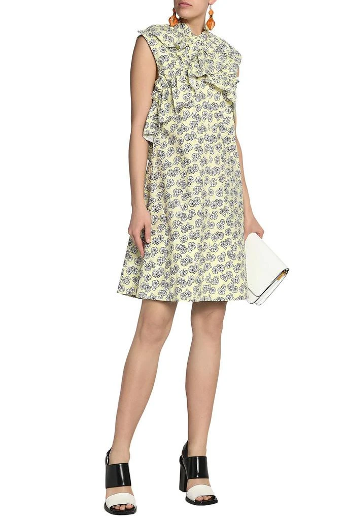 商品Marni|Crossover ruffle-trimmed floral-print cotton-poplin dress,价格¥3421,第2张图片详细描述