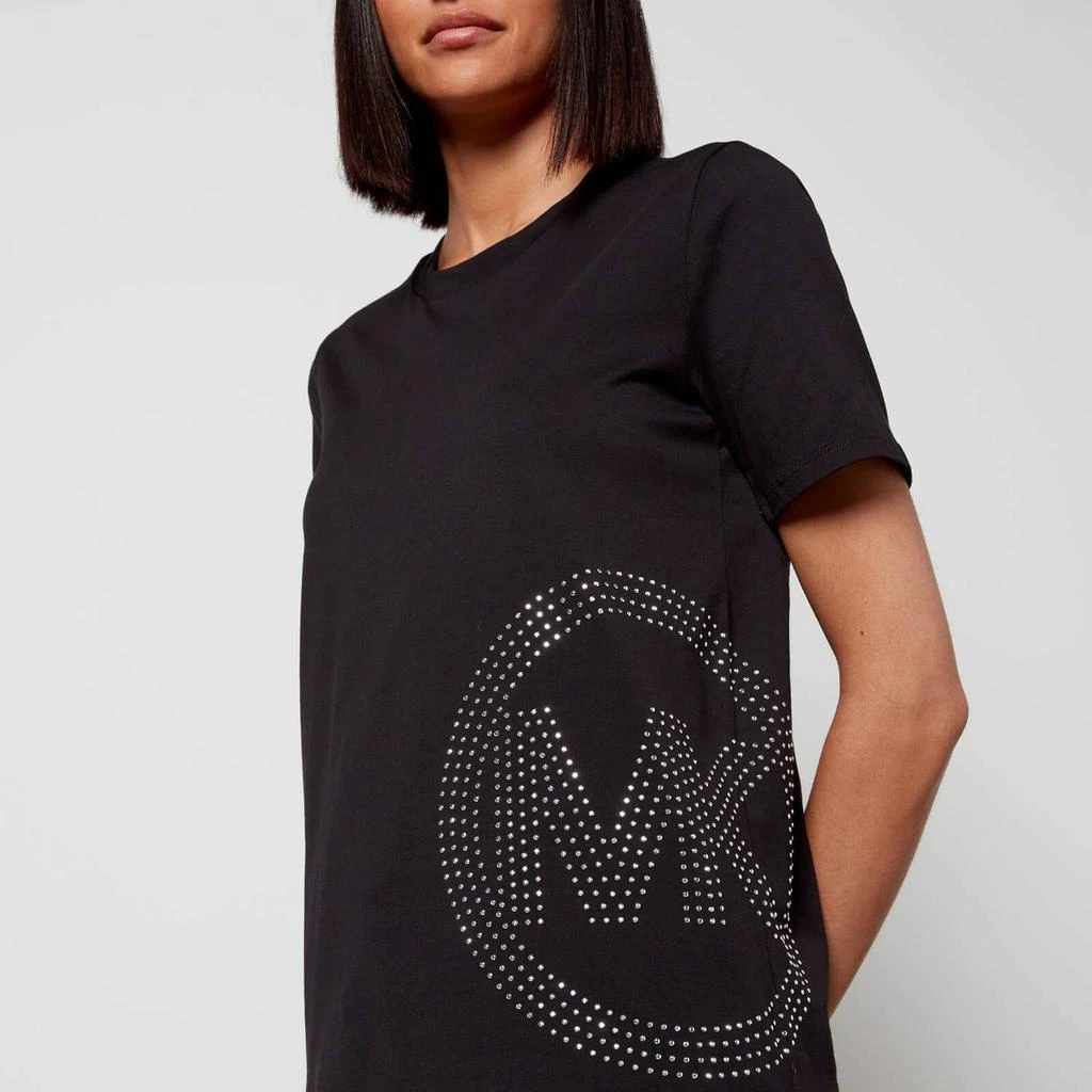 商品Michael Kors|MICHAEL Michael Kors Women's Studded Charm Classic T-Shirt - Black,价格¥356,第4张图片详细描述