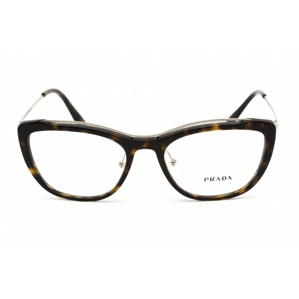 商品Prada|Prada Women's Eyeglasses - Conceptual Havana Plastic/Metal Cat Eye | 0PR 04VV 2AU1O1,价格¥844,第2张图片详细描述
