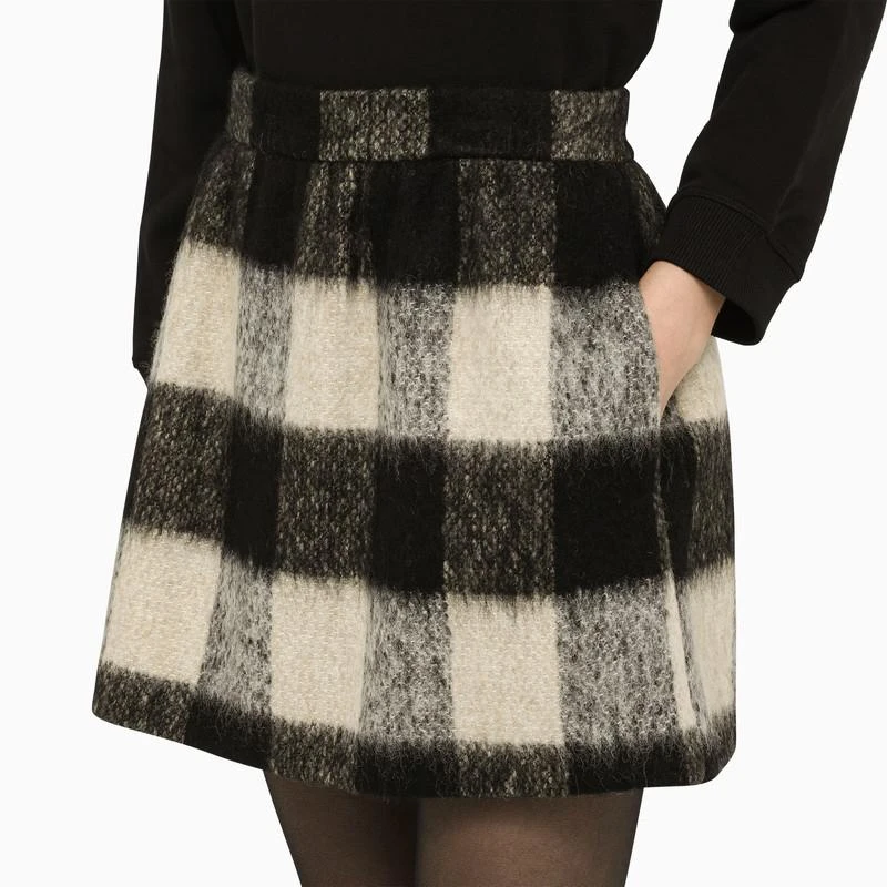 Check wool blend skirt 商品