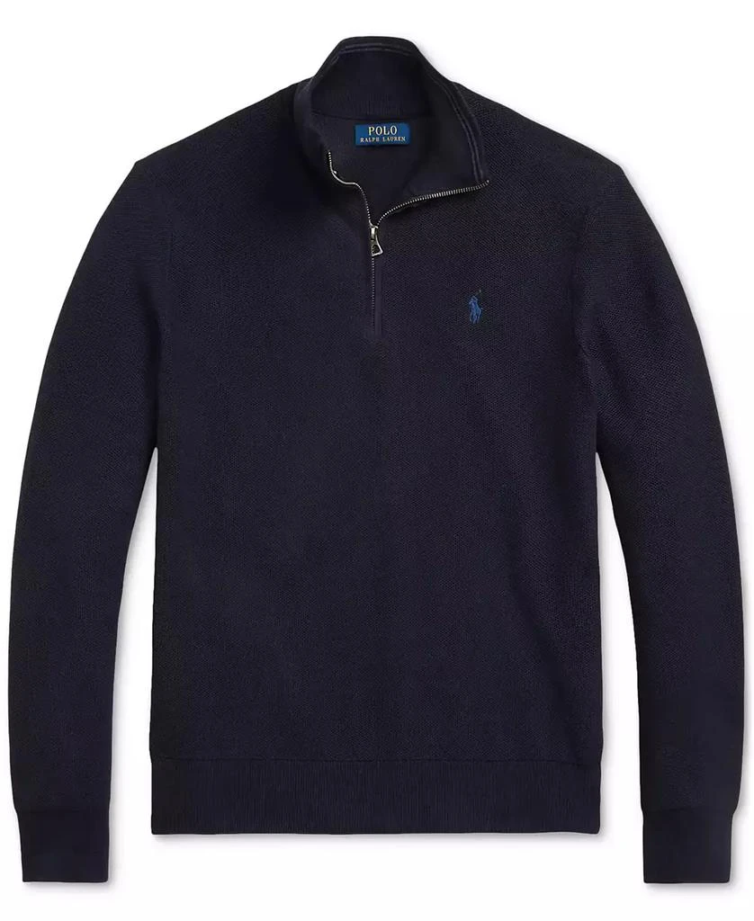 商品Ralph Lauren|Men's Mesh-Knit Cotton Quarter-Zip Sweater,价格¥751,第5张图片详细描述