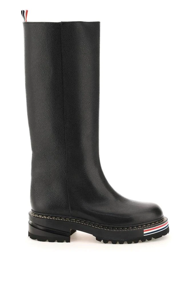 商品Thom Browne|TUBULAR BOOTS IN PEBBLE GRAIN LEATHER,价格¥6419,第1张图片