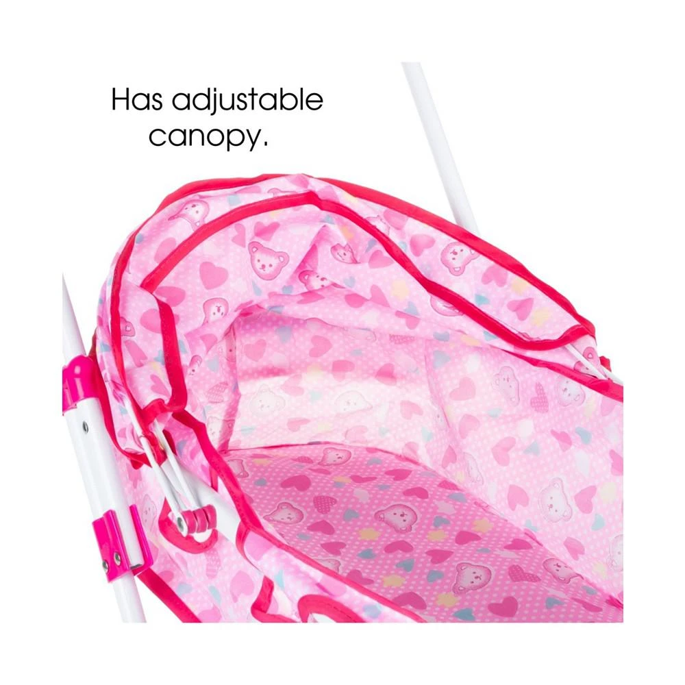 商品Trademark Global|Hey Play Deluxe Toy Pram For 18” Baby Dolls - Foldable, Carriage With Diaper Bag, Storage Basket And Canopy For Little Girls, Boys And Kids,价格¥477,第3张图片详细描述