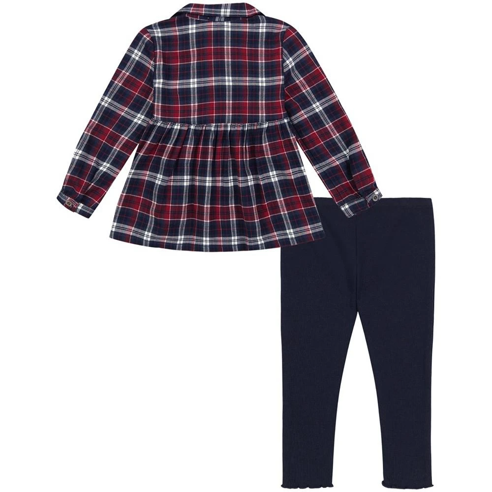 商品Tommy Hilfiger|Toddler Girls Plaid Flannel Shirt Tunic and Ribbed Leggings, 2 Piece Set,价格¥269,第2张图片详细描述