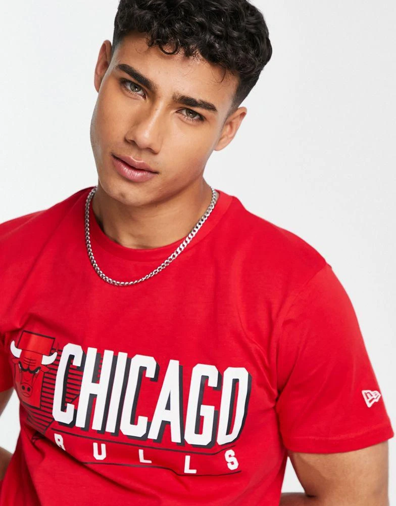 商品New Era|New Era Chicago Bulls retro logo t-shirt in red,价格¥247,第3张图片详细描述