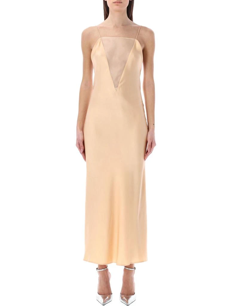 商品Stella McCartney|Stella McCartney V Mesh Compact Crepe Slip Dress,价格¥4119,第1张图片