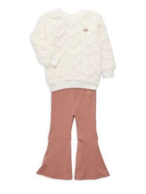商品Tommy Hilfiger|​​Baby Girl’s 2-Piece Faux Fur Sweatshirt & Pants Set,价格¥207,第1张图片