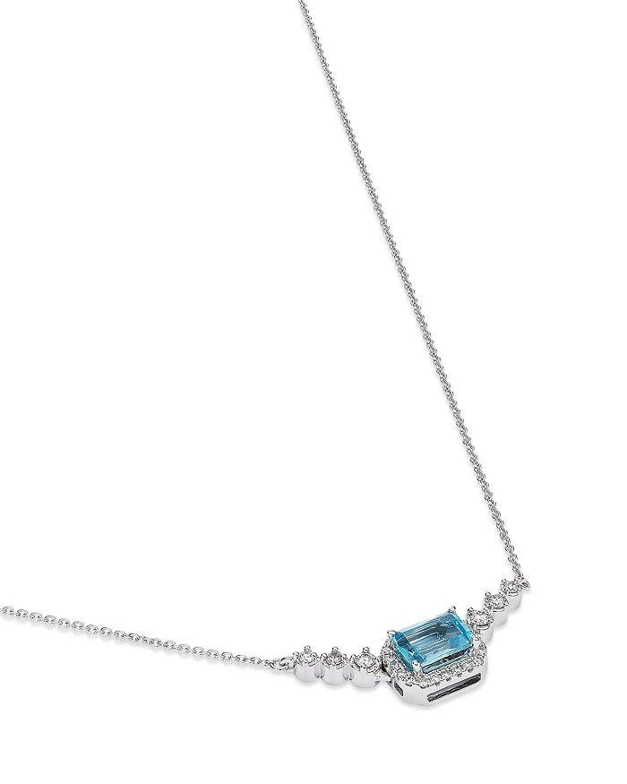 商品Bloomingdale's|Blue Topaz & Diamond Pendant Necklace in 14K White Gold, 18",价格¥17939,第3张图片详细描述