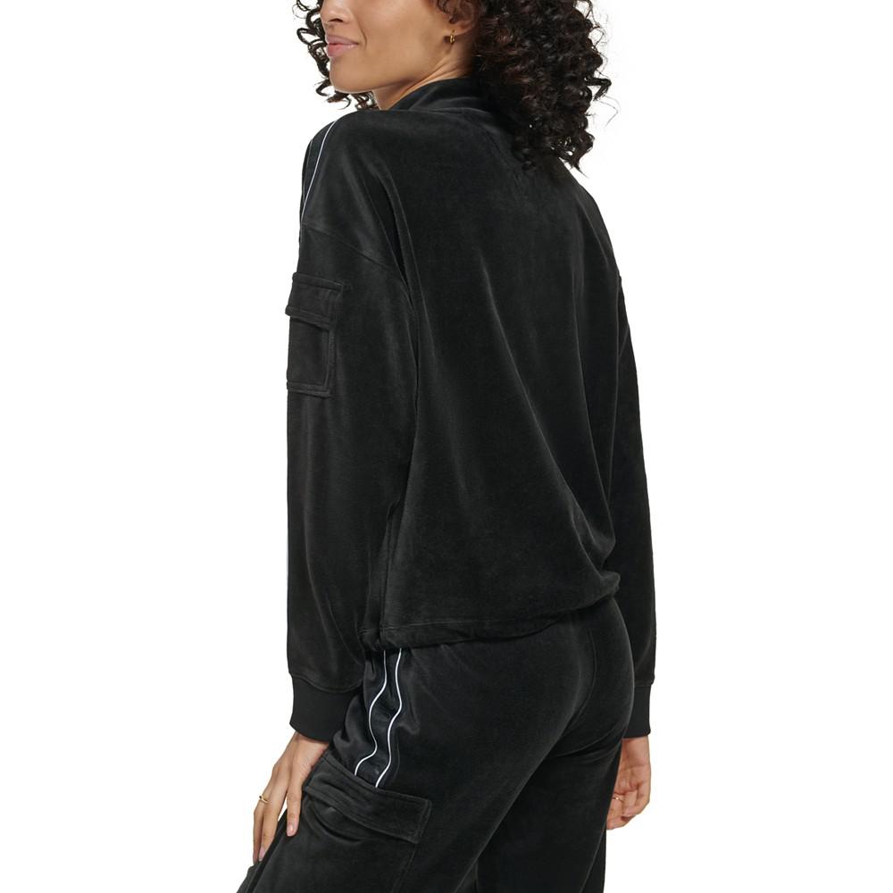 Women's Velour Cropped Half-Zip Pullover商品第3张图片规格展示
