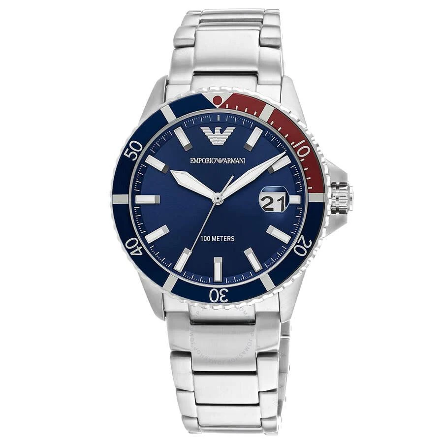 商品Armani|Classic Blue Dial Pepsi Bezel Men's Watch AR11339,价格¥1036,第1张图片