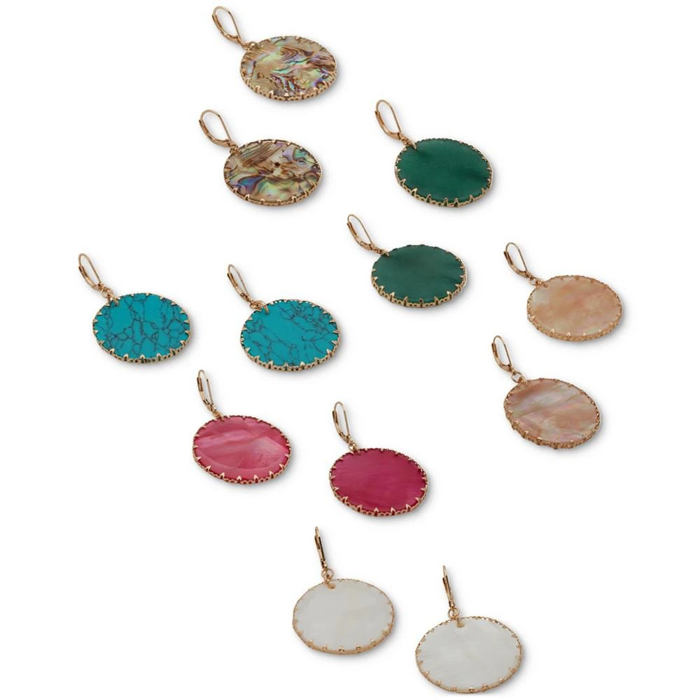 商品Lonna & Lilly|Gold-Tone Mother-of-Pearl Disc Drop Earrings,价格¥179,第3张图片详细描述