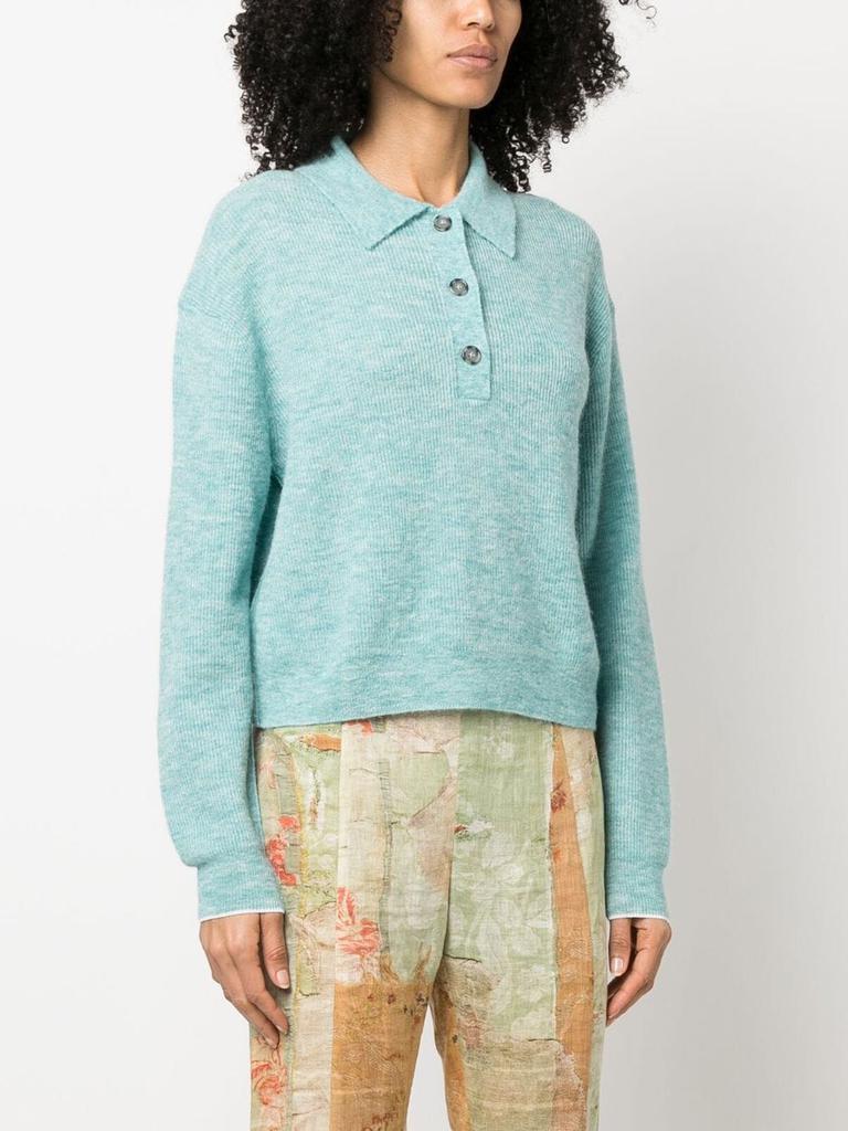 商品Acne Studios|ACNE STUDIOS - Wool Blend Knitted Polo Shirt,价格¥3281,第6张图片详细描述