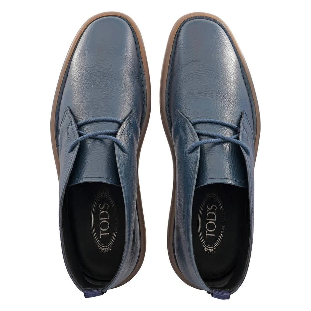 商品Tod's|Men's Blue Leather Desert Boots,价格¥1482,第2张图片详细描述