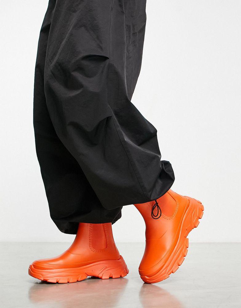 ASOS DESIGN wellington boots in bright orange商品第3张图片规格展示