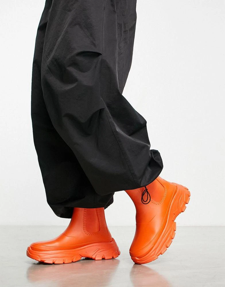 商品ASOS|ASOS DESIGN wellington boots in bright orange,价格¥231,第3张图片详细描述