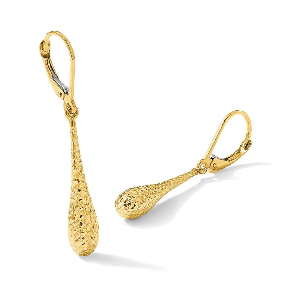 商品Diamond2Deal|14K Yellow Gold Teardrop Drop Dangle Earrings,价格¥4599,第5张图片详细描述