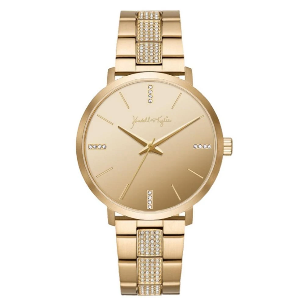 商品KENDALL & KYLIE|Women's Gold Tone Crystal Stainless Steel Strap Analog Watch,价格¥113,第1张图片