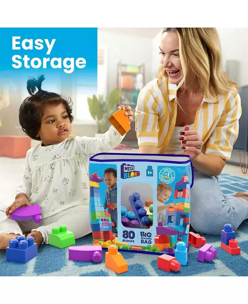 80-piece Big Building Bag Blocks for Toddlers 1-3, Blue 商品