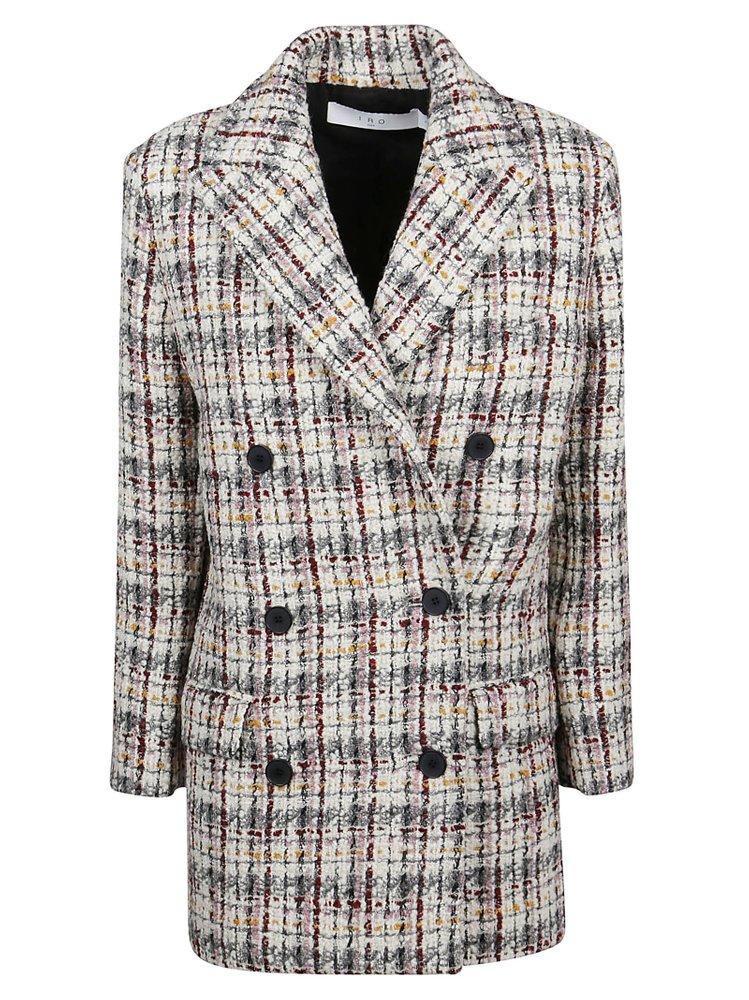 Iro Checkered Buttoned Tweed Coat商品第1张图片规格展示