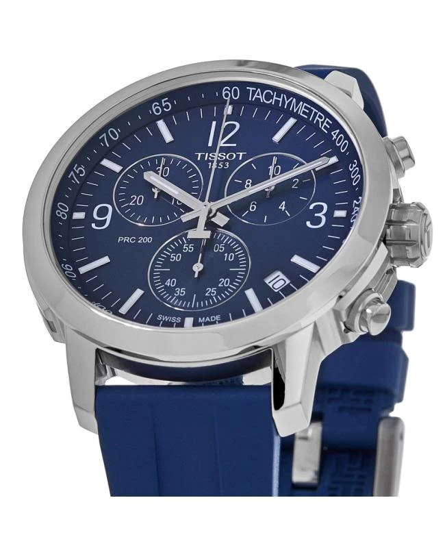 商品Tissot|Tissot PRC200 Blue Chronograph Dial Rubber Strap Men's Watch T114.417.17.047.00,价格¥2893,第2张图片详细描述