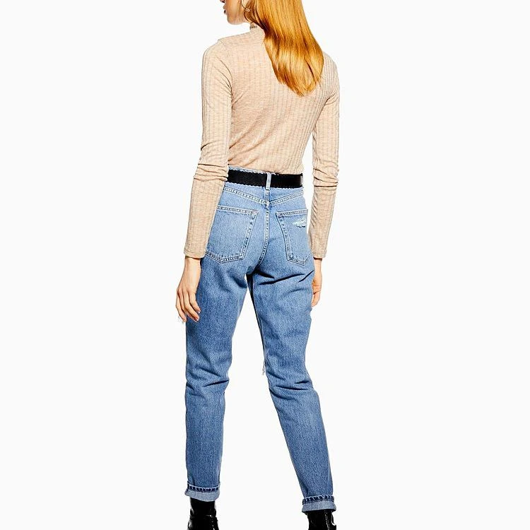 商品Topshop|水洗DESTROY 破洞 MOM 牛仔裤,价格¥645,第2张图片详细描述