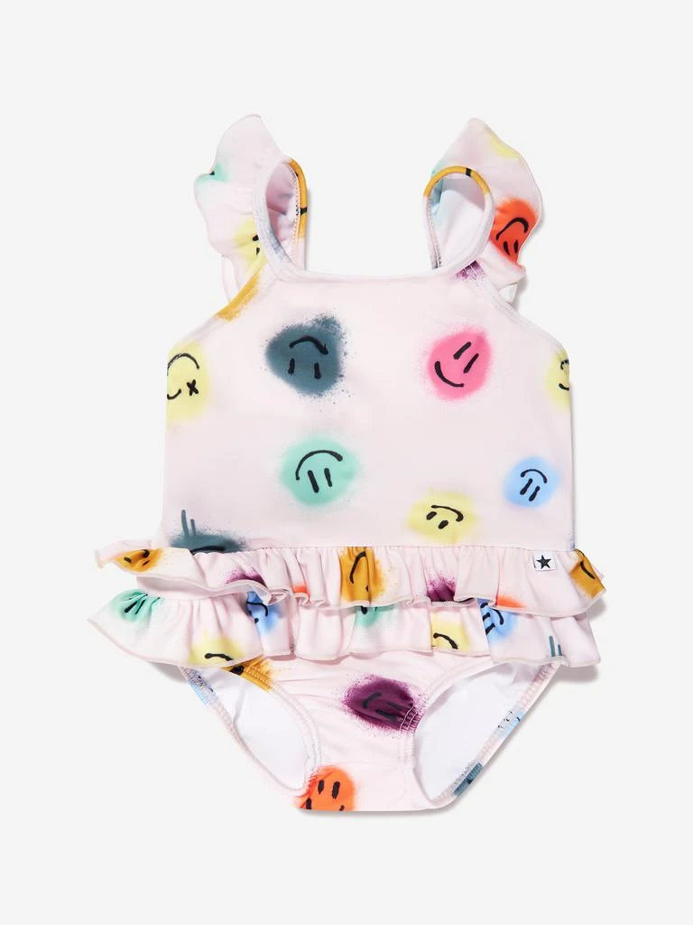 商品MOLO|Molo Girls Smiley Face Nalani Swimsuit In Cream,价格¥190,第1张图片