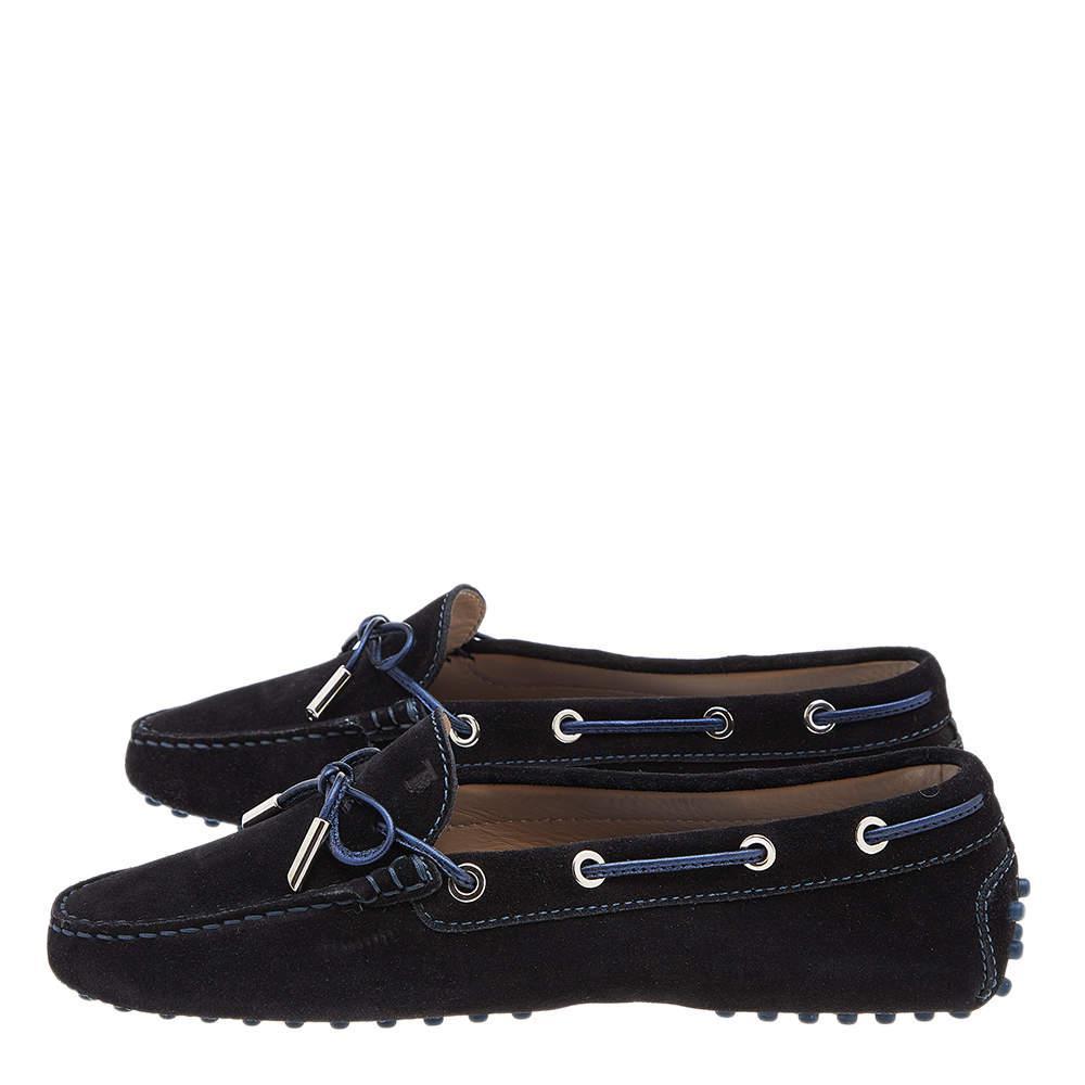 商品[二手商品] Tod's|Tod's Black Suede Bow Slip On Loafers Size 38,价格¥1351,第6张图片详细描述