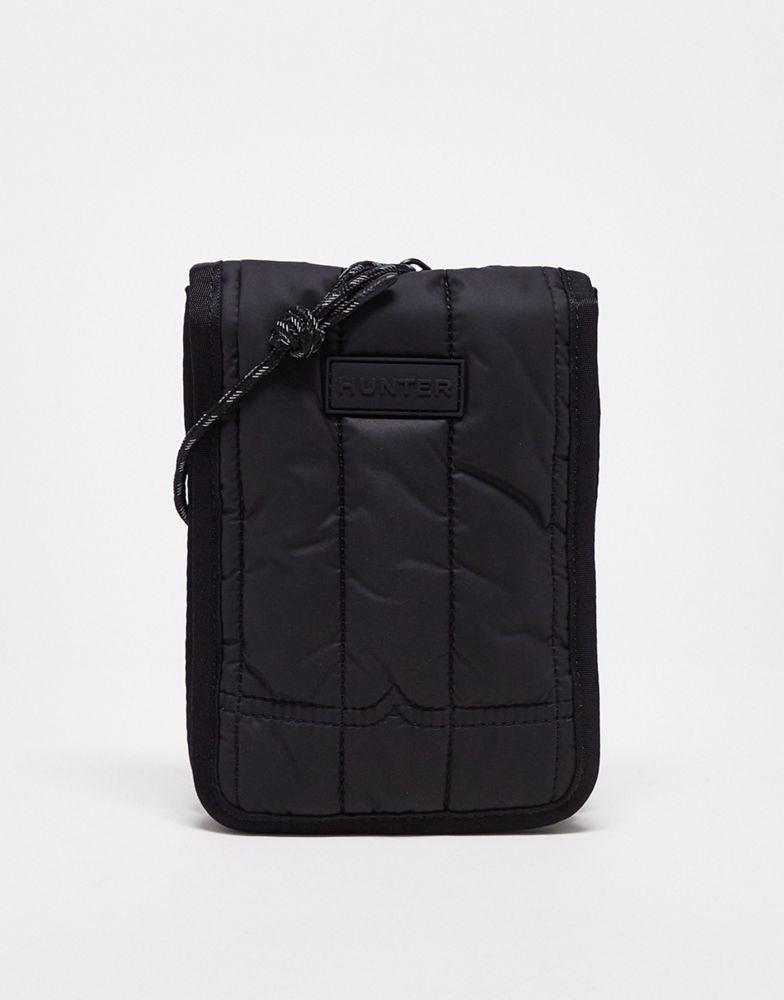 商品Hunter|Hunter Intrepid puffer essential phone pouch in black,价格¥324,第1张图片