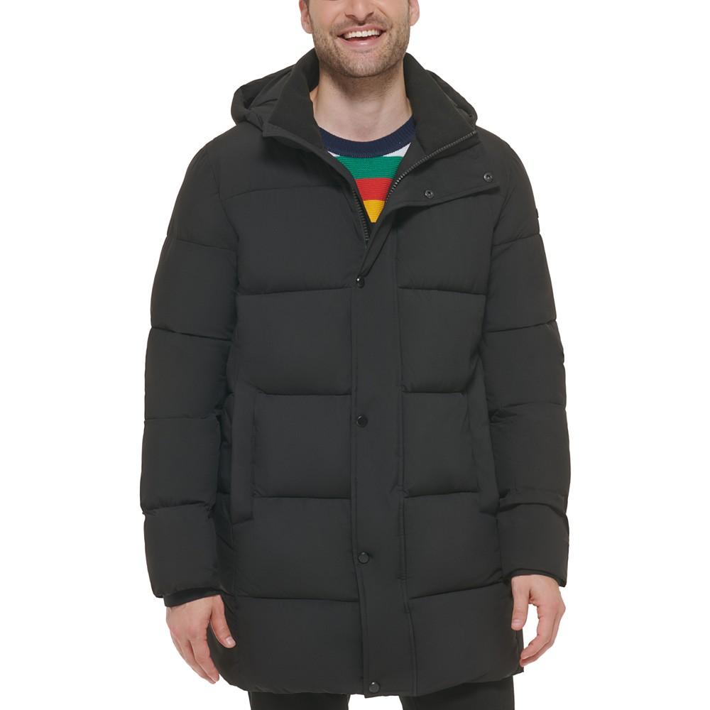 Men's Long Stretch Quilted Puffer Jacket商品第1张图片规格展示